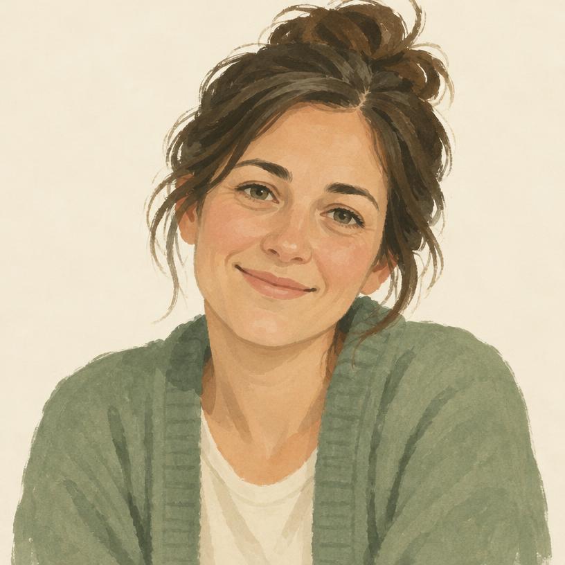 Illustrated portrait: Mom of three, 38