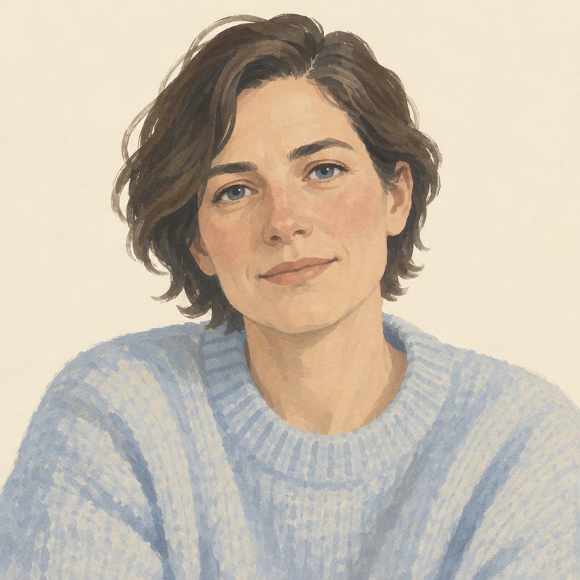 Illustrated portrait: Night owl, 41